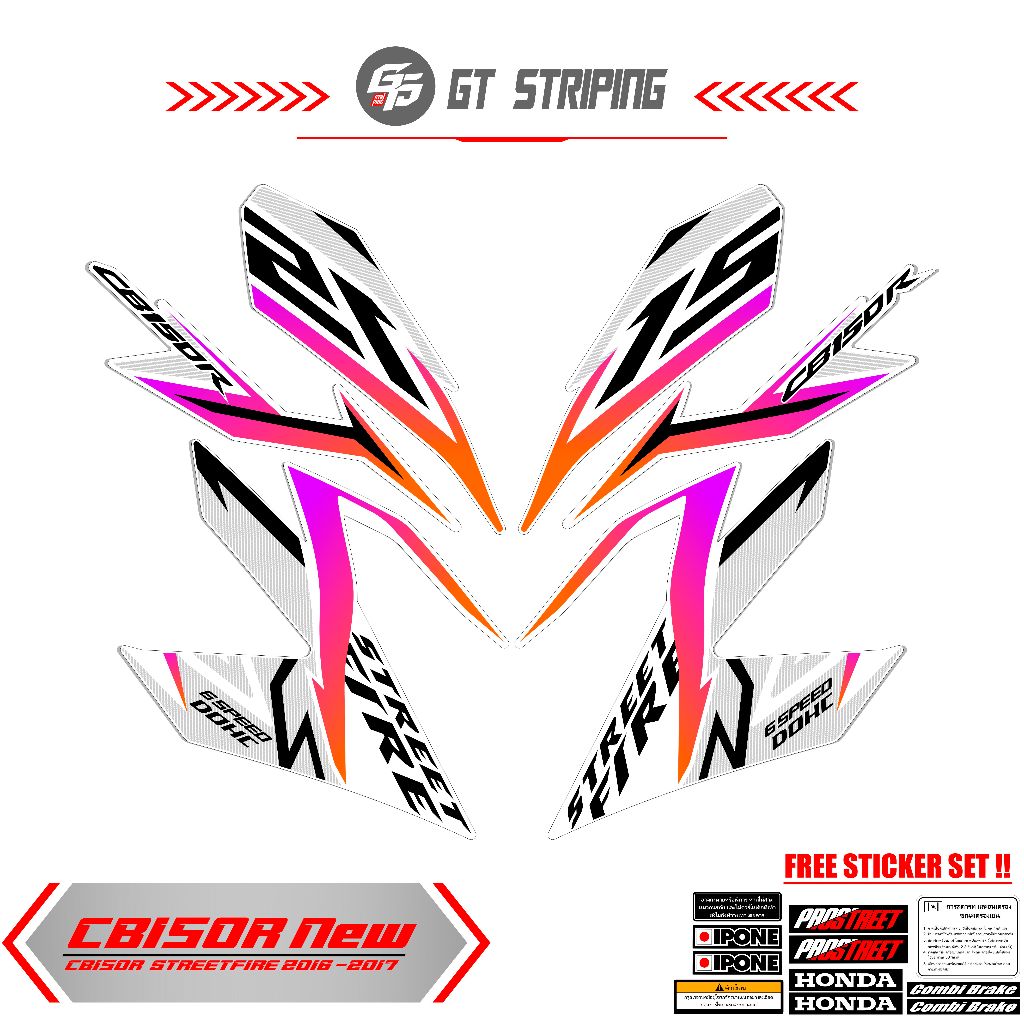 STRIPING CB150R NEW /MTF5 / STIKER STRIPING CB150R BARU / STRIPING SET CB150R NEW / STIKER POLET LIS