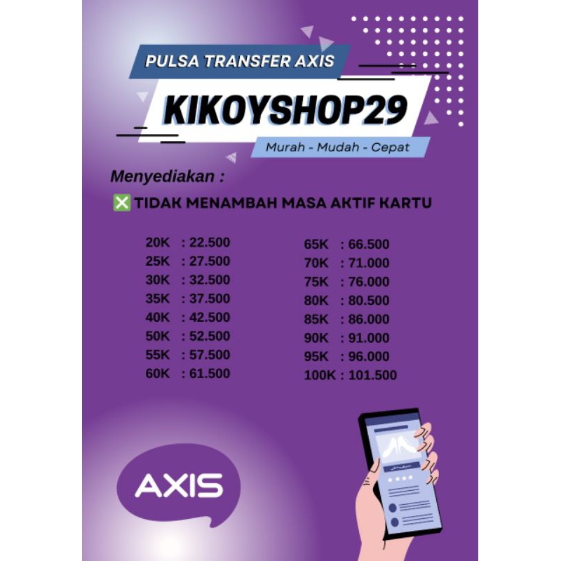PULSA TRANSFER AXIS TERMURAH