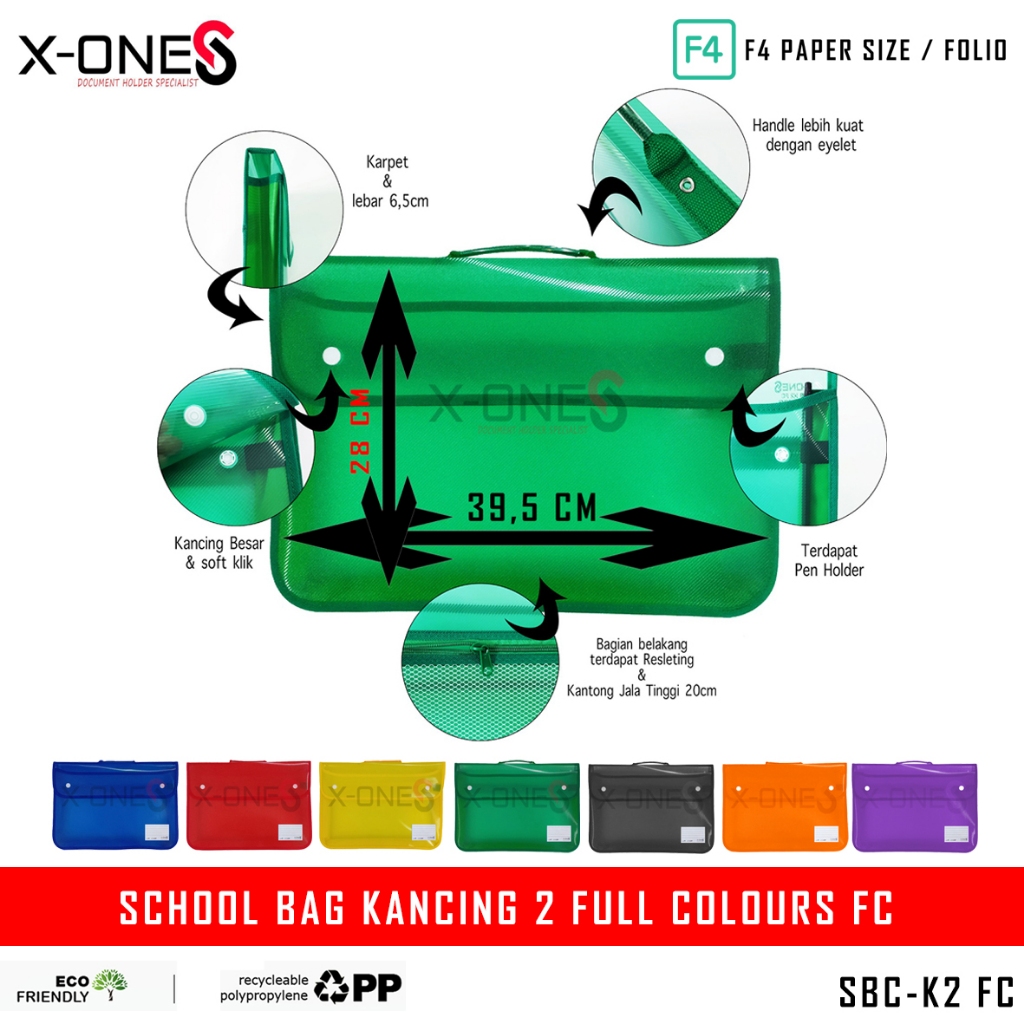 

X-ONE SCHOOL BAG KANCING 2 FULL COLOURS FC FOLIO BRIEF CASE KANCING / SBC-K2 FC