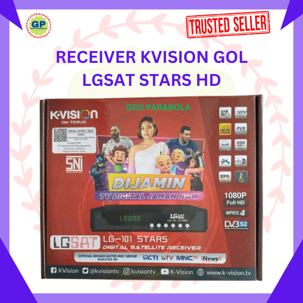 KVISION  RECEIVER PARABOLA LGSAT  STARS LG-101