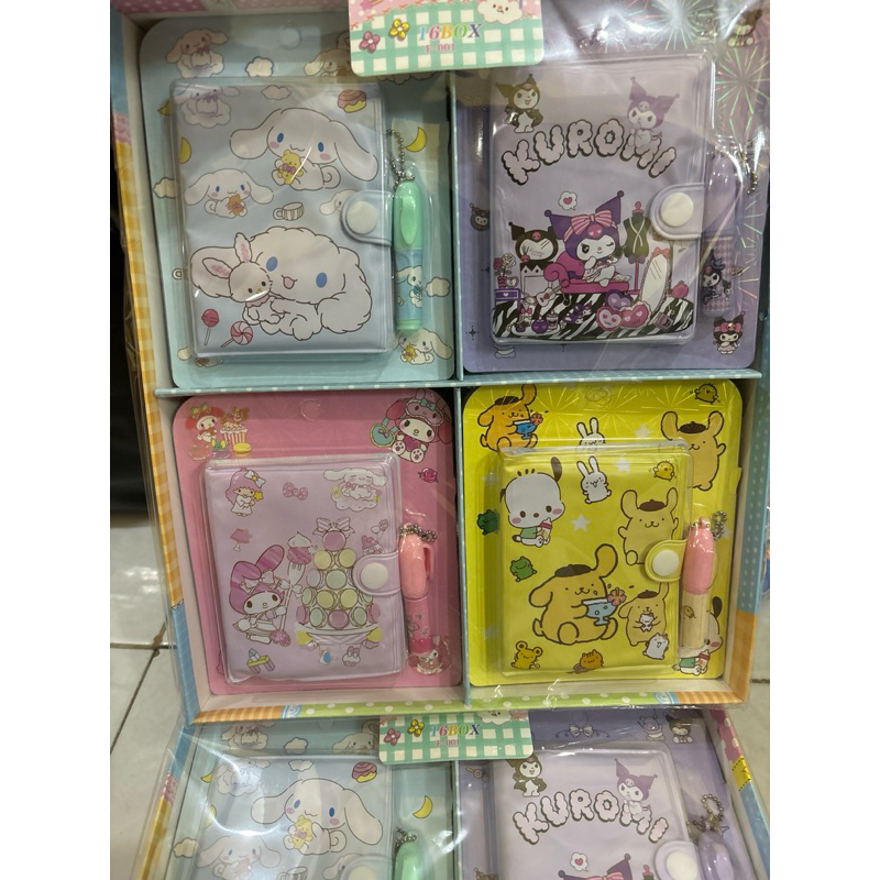 

1 BOX NOTEBOOK SANRIO WATERPROOF PEN ISI 16