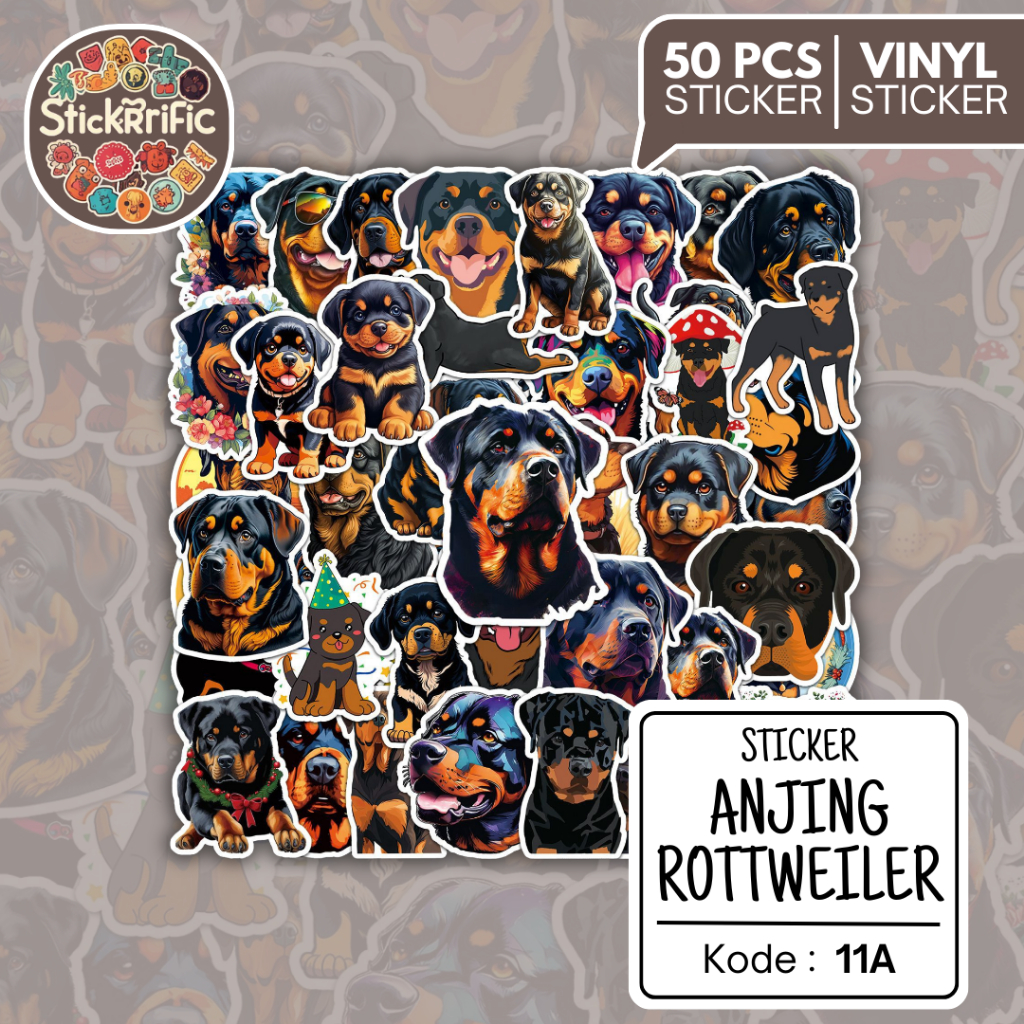 

Sticker Anjing Rottweiler Isi 50pcs Lucu dan Unik - Stiker Hewan Peliharaan Kualitas Premium untuk Dekorasi, Laptop, dan Buku 11A