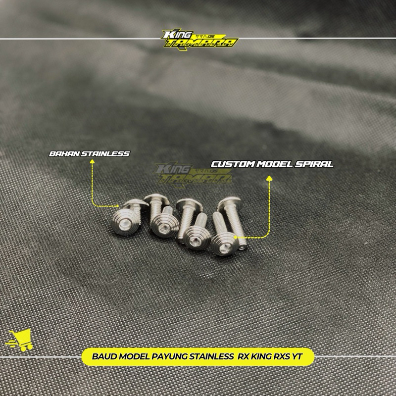 BAUT L DRAT 10 BAUT M6 PAYUNG COSTUM SPIRAL HANDMADE STENLIS ( 1PCS BAUT )