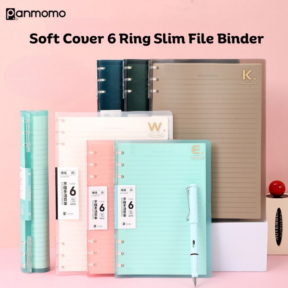 

Panmomo Soft Cover 6 Ring Slim Binder