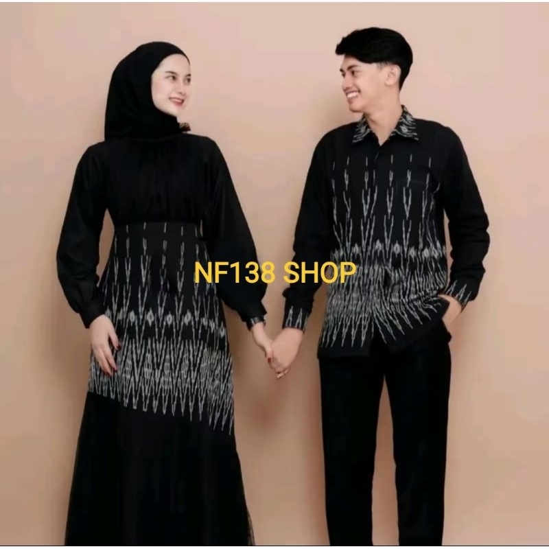 ready new set cople jeha black new NF-cople tenun anak muda-baju cople kondangan jeha black