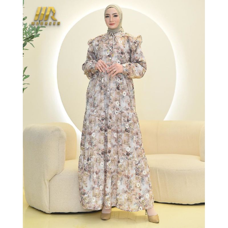 gamis katun bordir timbul terbaru full furring-gamis katun bordir-gamis wanita muslimah cod