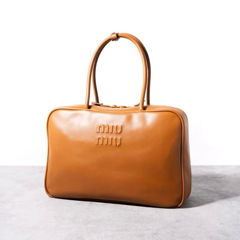 Miu Miu Leather Beau Tote Top Handle Bag / Handbag