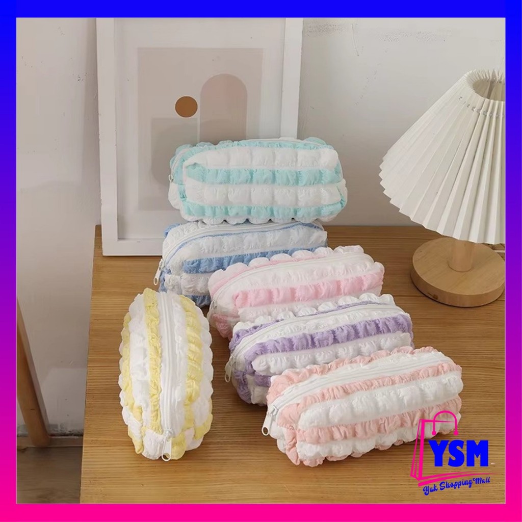 

YSM Tempat Pensil Puffy Aesthetic Kotak Pensil Sleting Lucu Warna Macaroon Aesthetic Crinkled Fufu Pouch Tempat Pensil Bulu Bentuk Bantal Kotak Cute Pillow Make Up Pouch Organizer Travel Kapasitas Besar