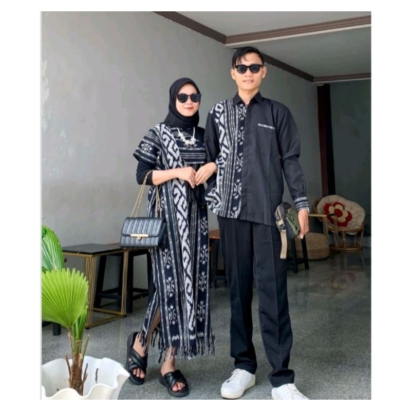 baju tenun cople ethnic,baju tenun couple kondangan mxy,tenun ethnic,baju tenun cople anak muda