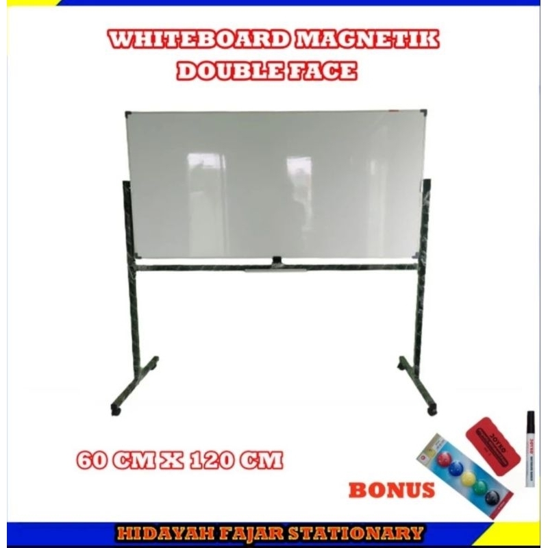 

Papan Tulis Whiteboard Standing Double Face 60 x 120