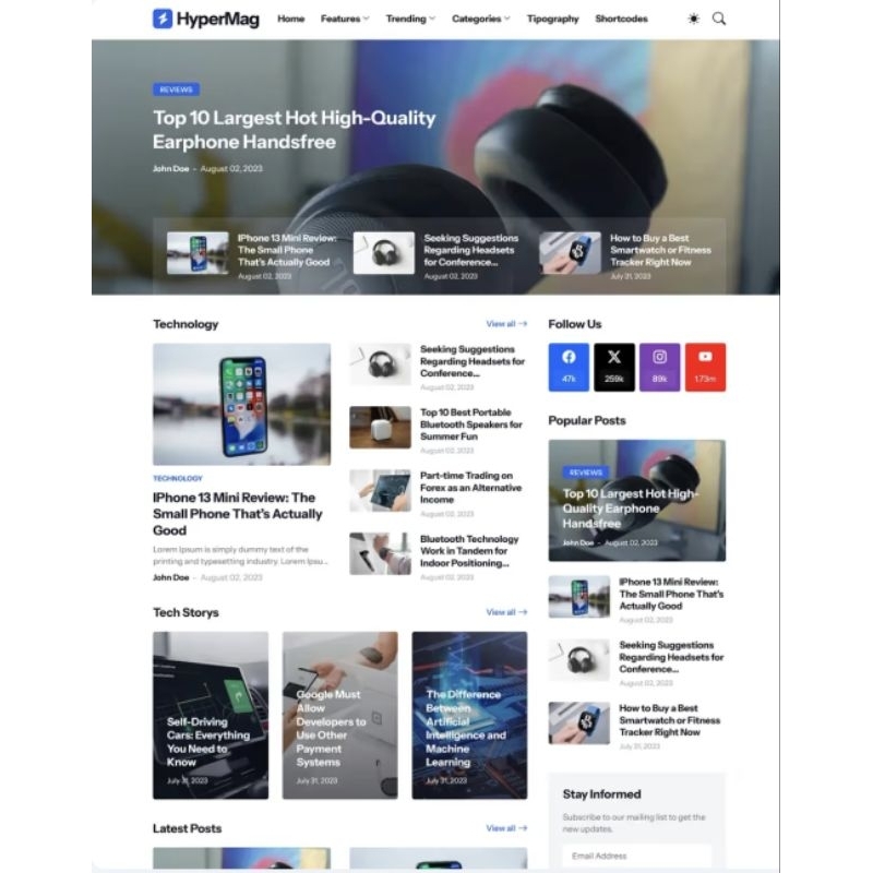 Template Blog HyperMag Premium