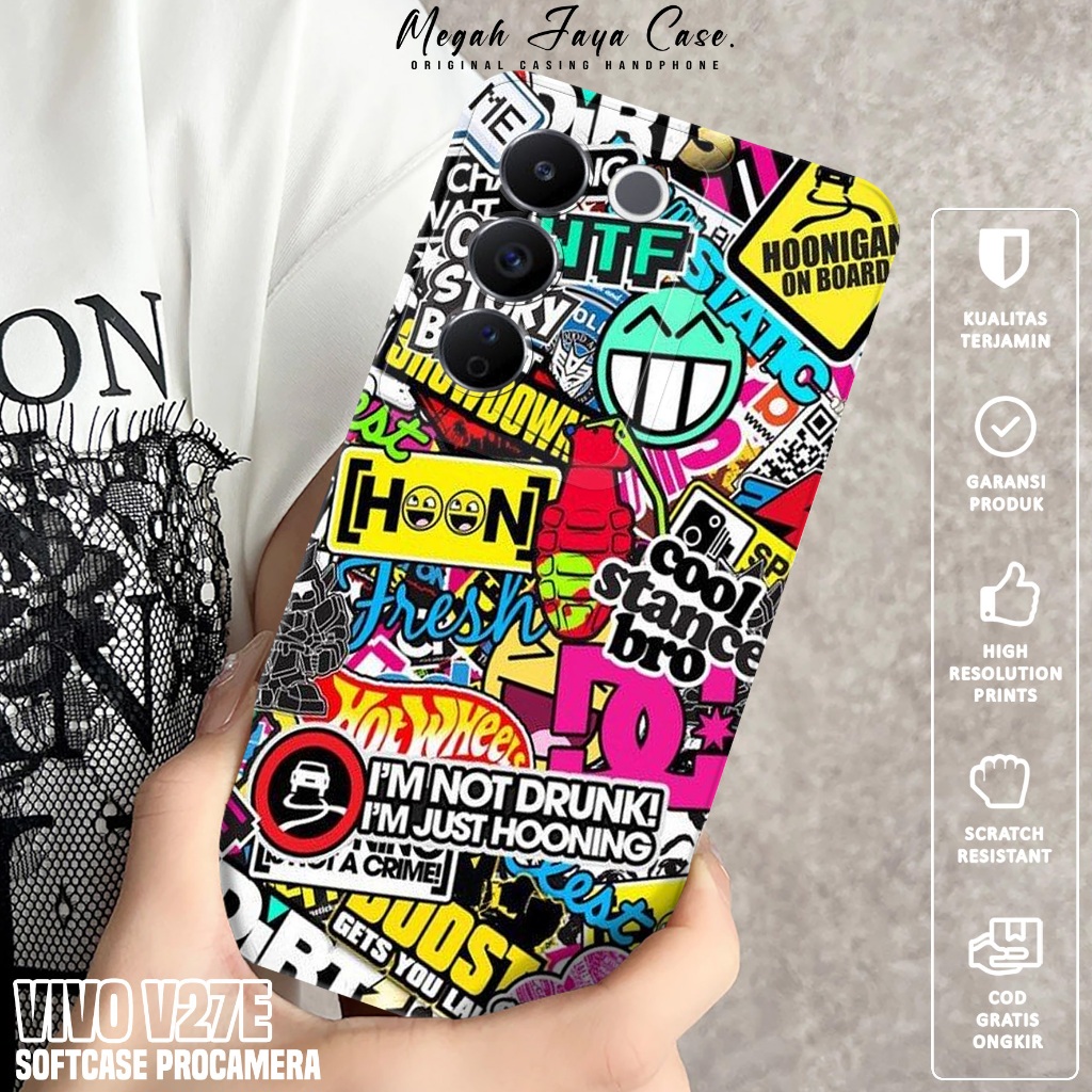 Case VIVO V27E - Softcase Hp VIVO V27E Motif GRAFF - Casing Hp VIVO V27E - Softcase Pro Camera - Sil