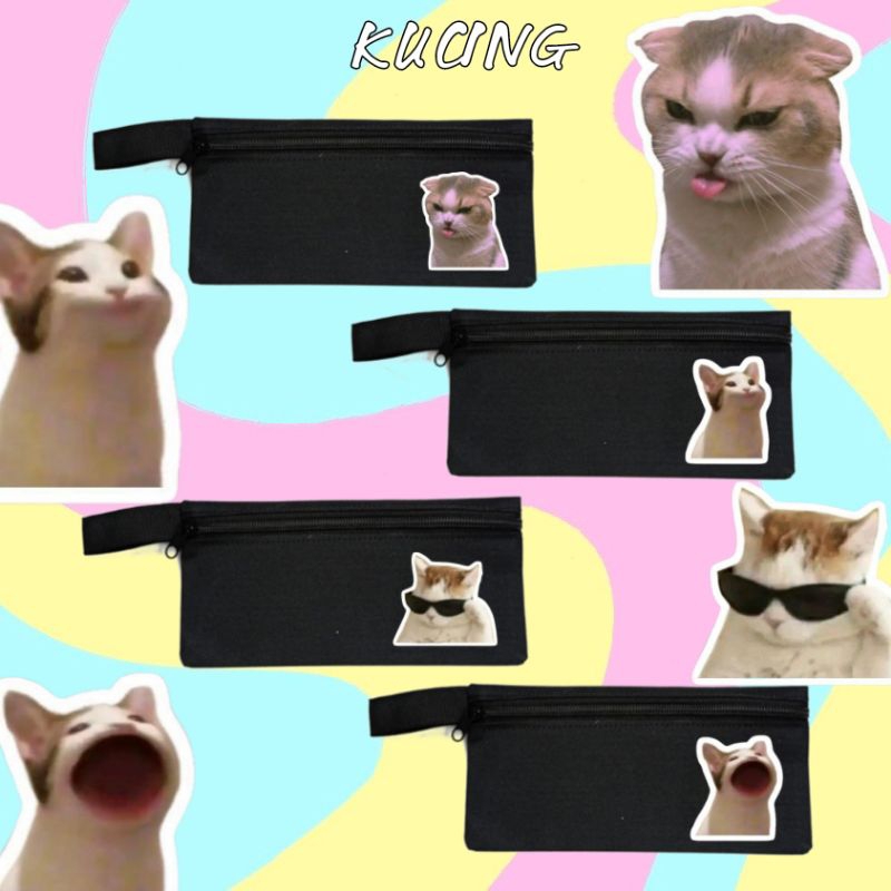 

kotak pensil, kotak pensil bergambar kucing lucu, kotak pensil anak anak, cepuk pensil, cepuk penyimpanan pensil anak anak