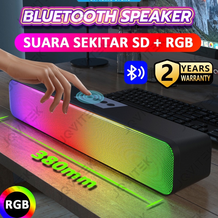 HJ6 Jovitech Speaker Bluetooth Soundbar RGB 5 Colors LED Lht Computer TV Bass Phone TF Multifunction