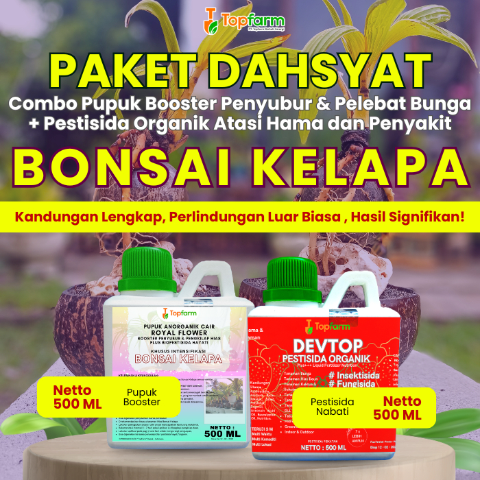 Pupuk Topfarm / Pestisida Topfarm / Pupuk Khusus Bonsai Kelapa / Pupuk Untuk Bonsai Kelapa / Pupuk B