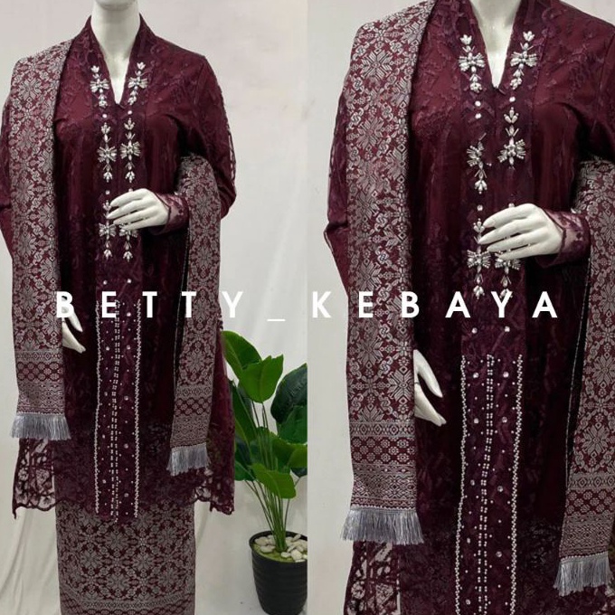 Promo FREE HIJAB SET KEBAYA SONGKET SELENDANG V KART BY BETTY KEBAYA  KEBAYA JUMBO LD 13  KEBAYA IBU