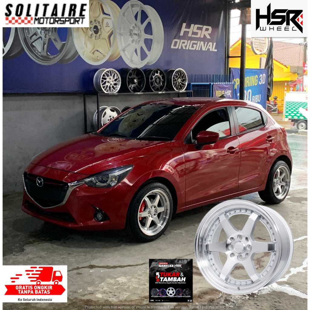 VELG MOBIL MAZDA2 RING 17 MODEL CELONG VELG HSR BORGO RING 17 KEREN FREE ONGKIR