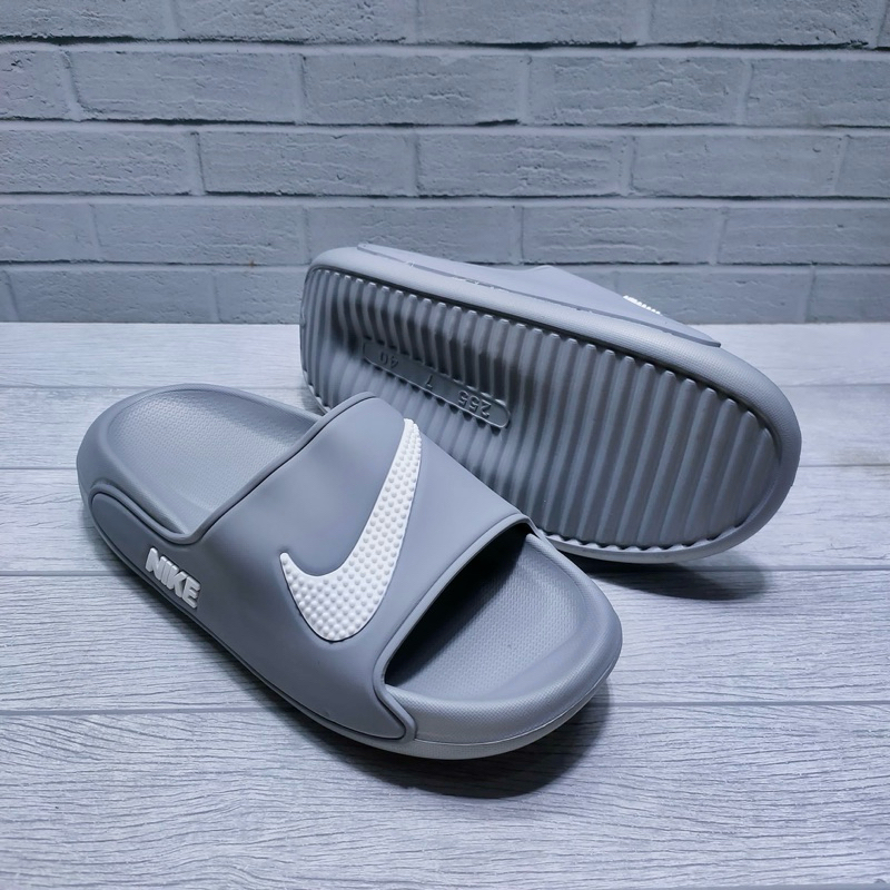 Sandal Pria Import Nike Slide Grey 100% Grade Original Size 40-45