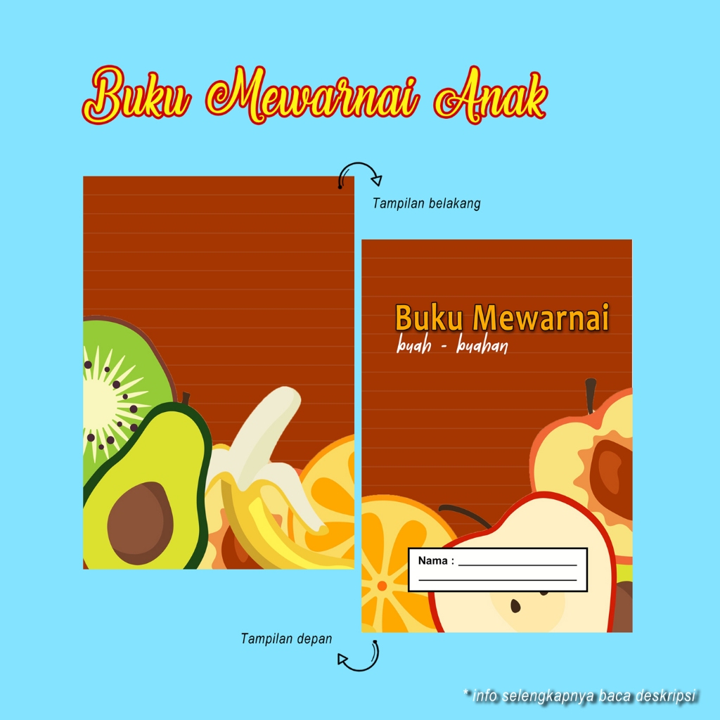 

Buku Mewarnai Buah Buahan Anak Ready Stok B2