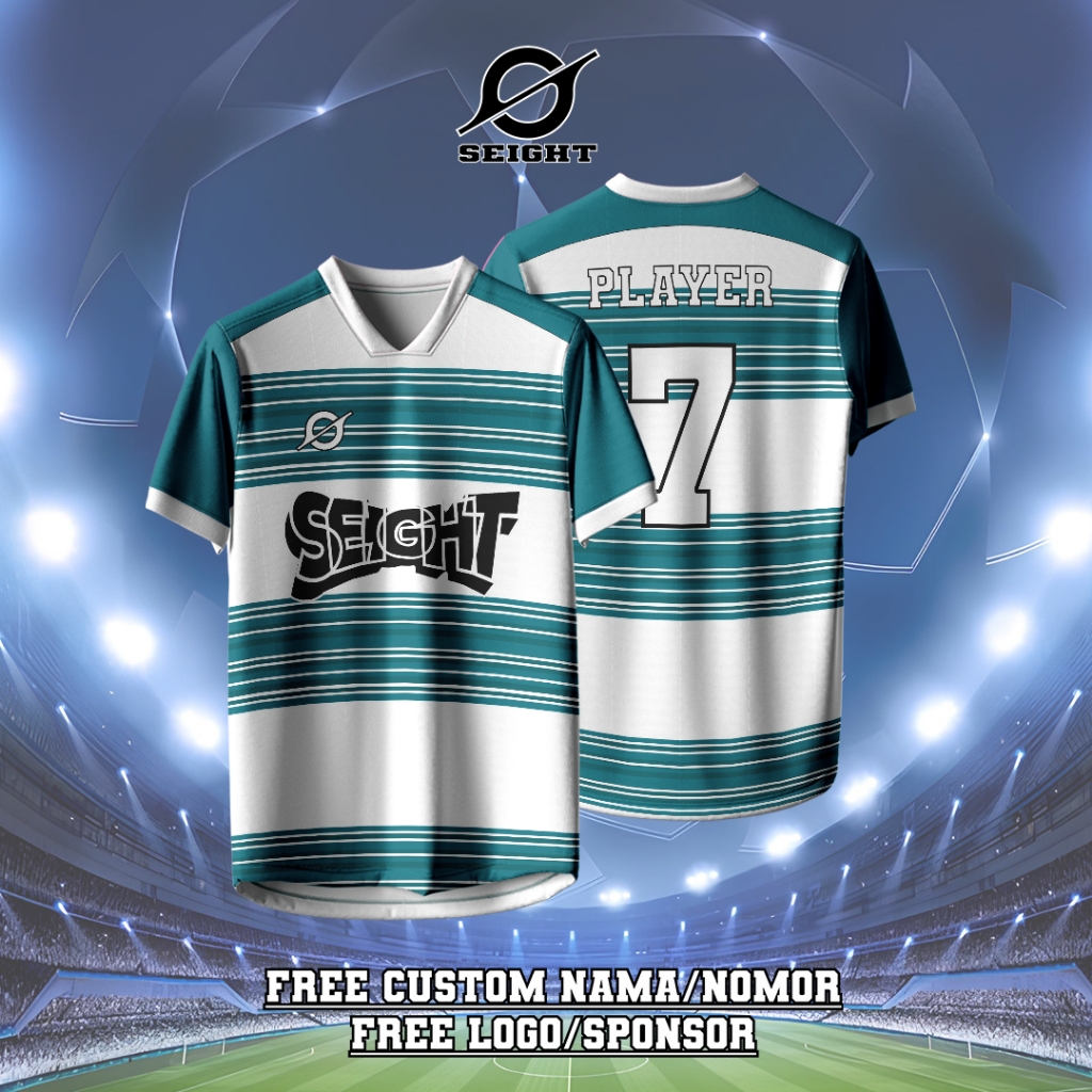 Jersey Futsal Motif Hijau Putih Satuan Free Desain Bebas