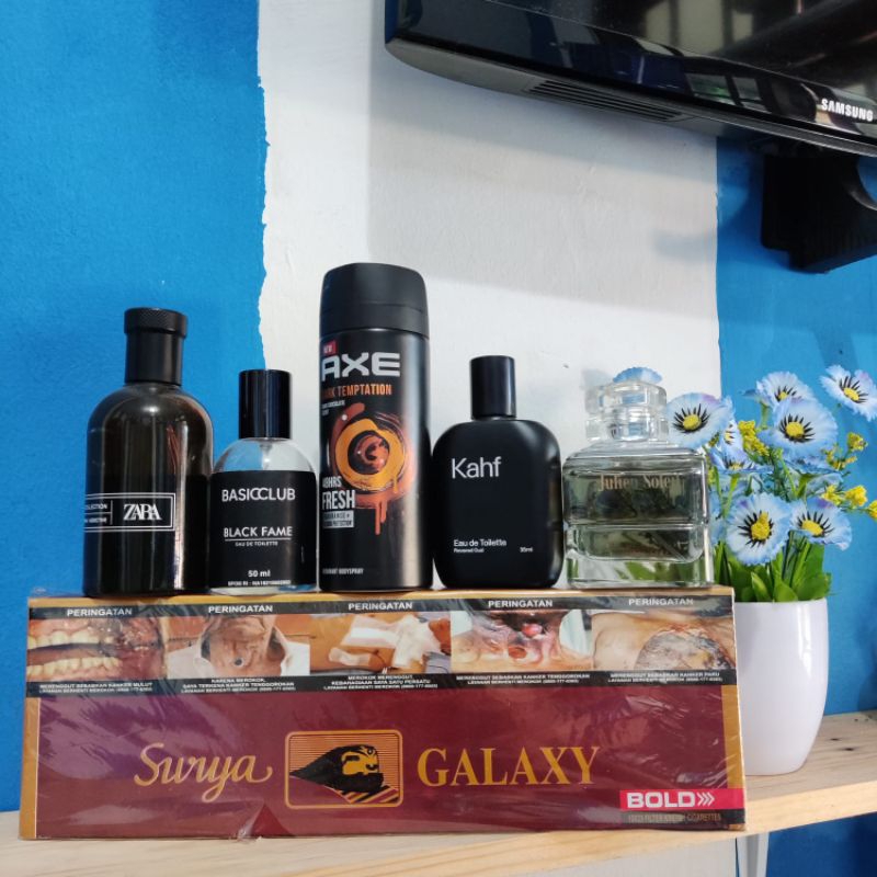 

Parfum dan Kotak Pensil motif surya galaxy dll