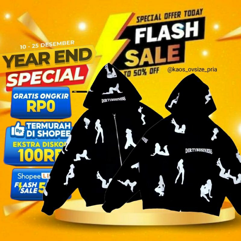 ZIPPER HOODIE OVERSIZE FULL PRINT • DIRTYBUSINES • ZIPPER HOODIE BOXY OVERSIZE