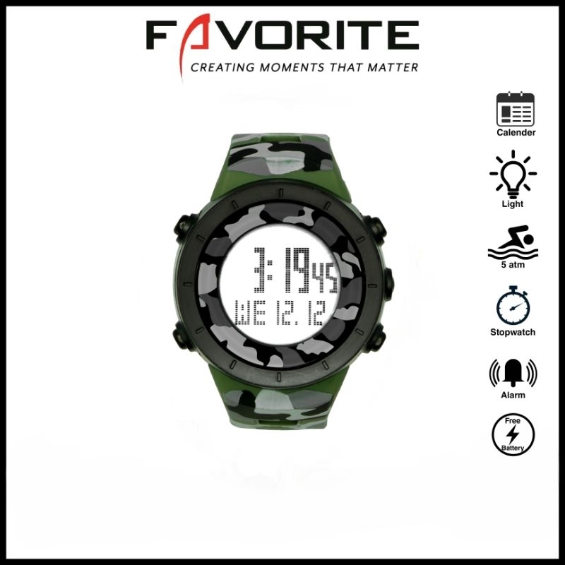 Favorite Jam Tangan Digital 317 Loreng Water Resistant Original