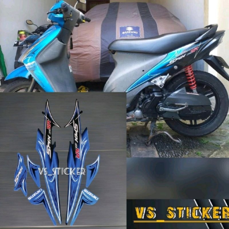 STRIPING LIST STANDART MOTOR SUZUKI SPIN SR 125 2007 2008 MERAH HITAM PUTIH BIRU