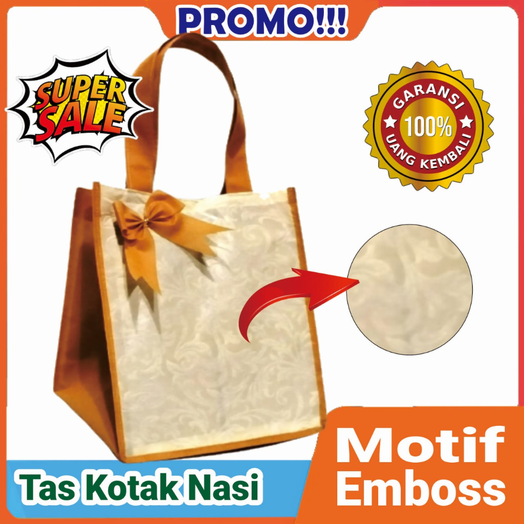 

Tas Hajatan Kotak Nasi 22x22 Embos Per 12 PCS