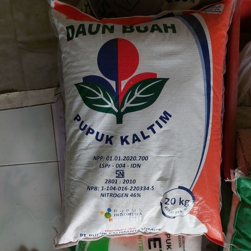 Pupuk Urea 46% Daun Buah Kaltim, Kemasan 20kg