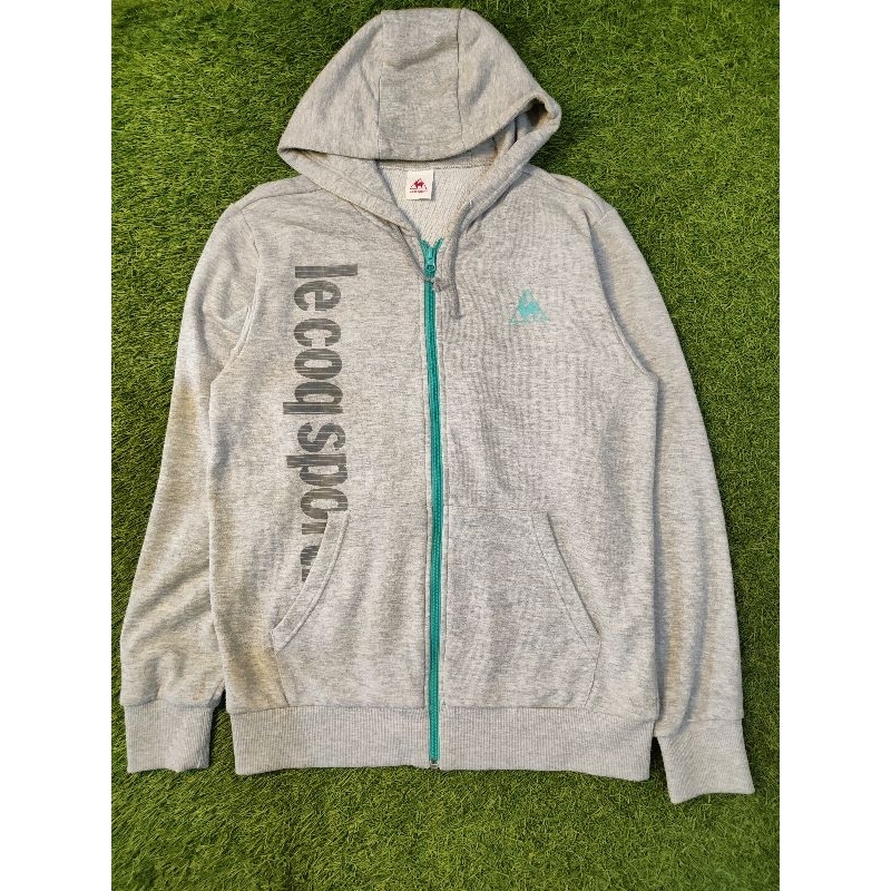 HOODIE ZIPPER LE COQ WARNA ABU-ABU SECOND LIKE NEW