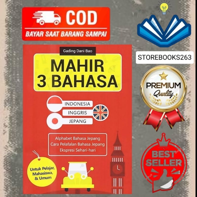 Buku Bahasa Inggris Indonesia Jepang : Mahir 3 Bahasa Untuk Pelajar,Mahasiswa & Umum