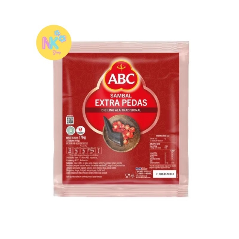 

ABC Saus Sambal Extra Pedas 15gr - 1 pak isi 9+1 pcs