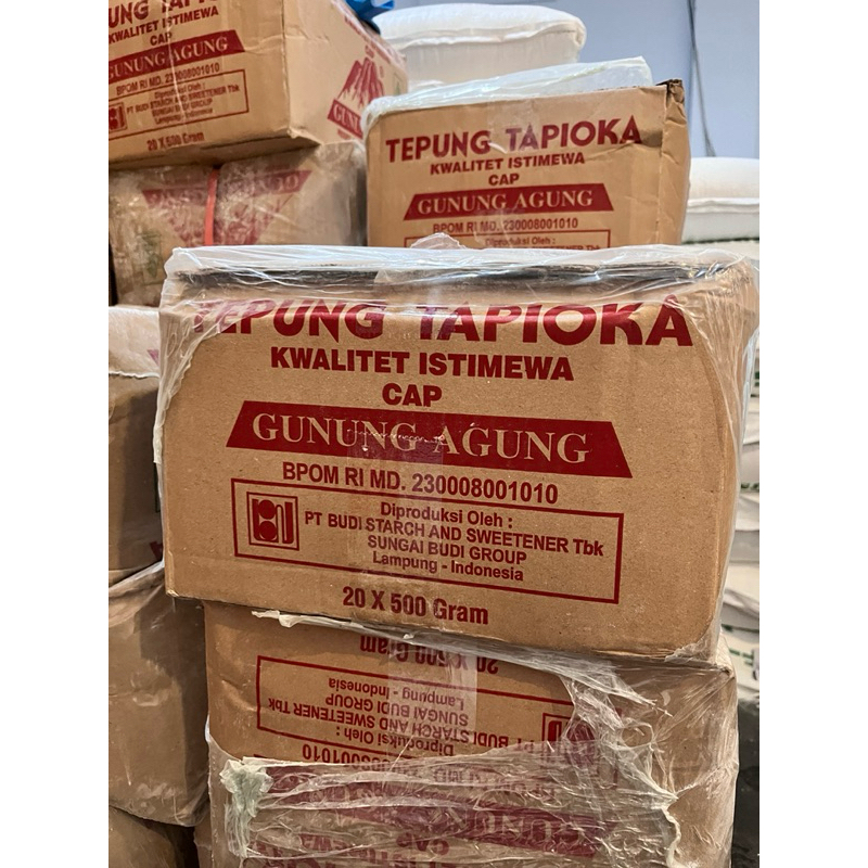 

RB Tepung Sagu Tapioka Gunung Agung 10kg (500gr x 20) dus karton kemasan EXP Des2027 kadaluarsa lama