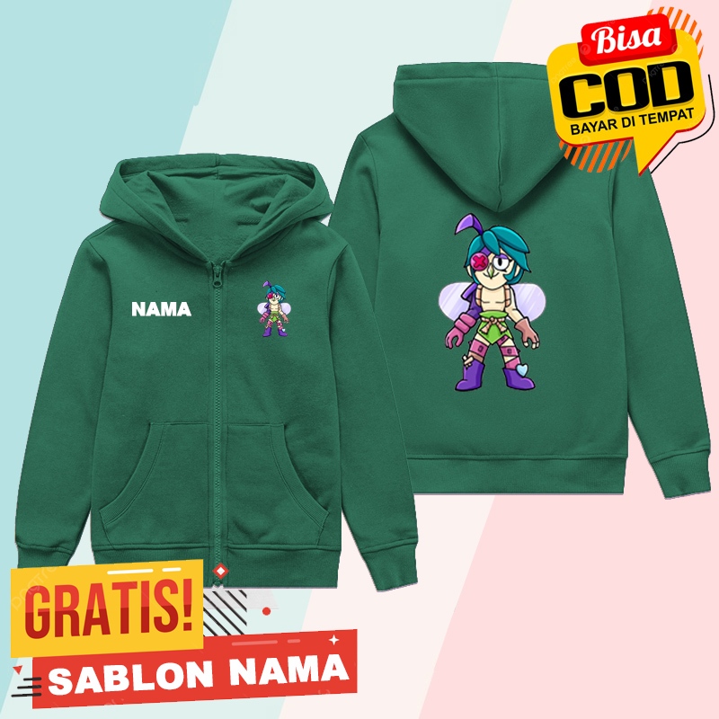 Jaket Swaeter Hoodie Zipper Anak ANGELO FROM BRAWL STARS - Jaket Hoodei Zipper Anak Laki Laki Dan Pe