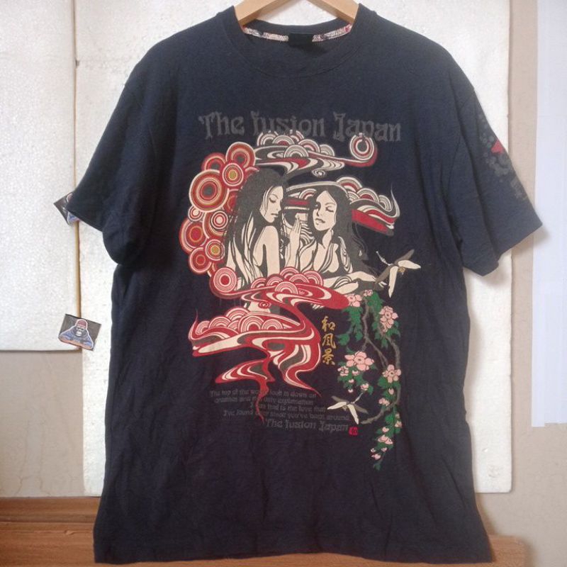 THE FUSION JAPAN sukajan [art geisha] t shirt size L SECOND ORIGINAL