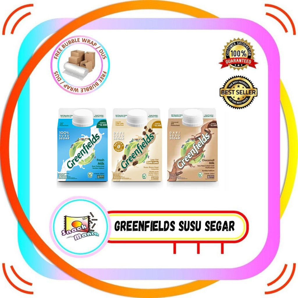 

Greenfields Fresh Milk Susu Segar | Chocomalt Milk | Low Fat Caffe Latte ~ 320 ml