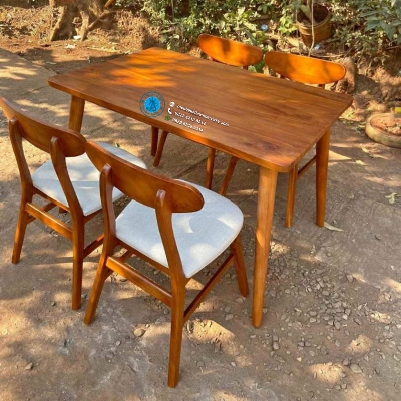 kursi makan jati tua, set meja makan 4 kursi, kursi makan minimalis, kursi makan jati