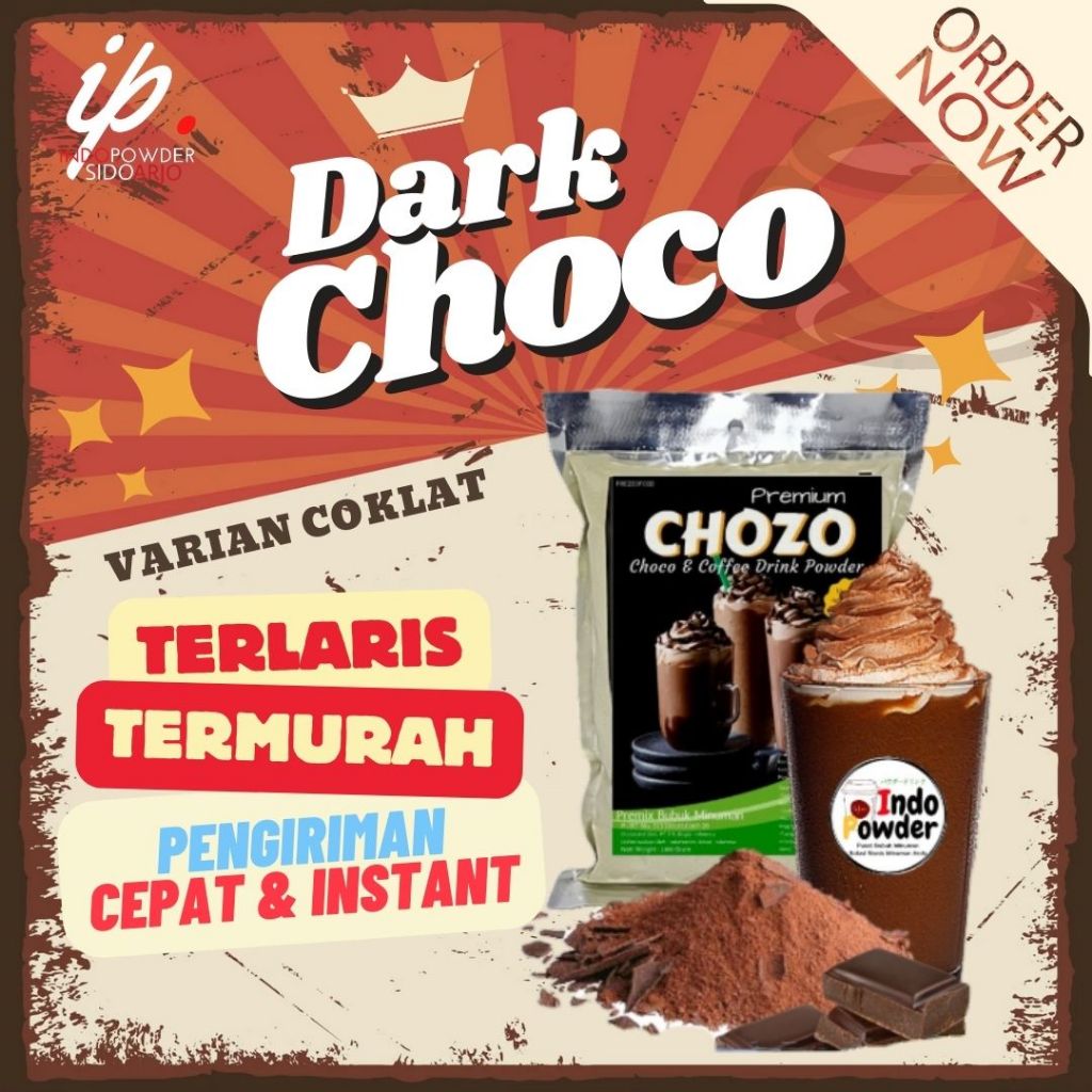 

Minuman Coklat rasa Dark Choco 1 Kg / Chozo / Indopowder/ Dark Choco Powder 1Kg/ INDOPOWDER