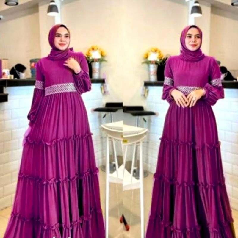 PREMIUM  GAMIS PEREMPUAN RAYON CRINKLE AIRFLOW DEWASA & ANAK 0-17 TAHUN RAGAM WARNA DRESS COUPLE/MAN