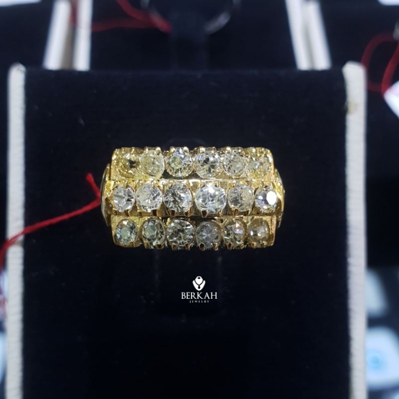 Womens Ring Cincin Tangga Presiden Berlian Banjar 2,50 Ct Asli