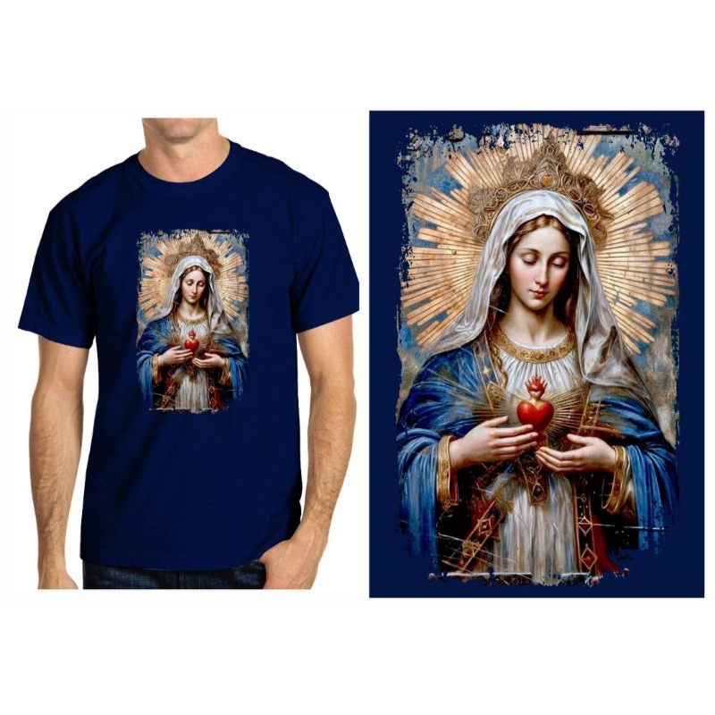 Kaos Oblong Yesus Maria Cotton Bambu Koronka - Kaos Oblong Yesus - Kaos Yesus - Baju Oblong Yesus - 