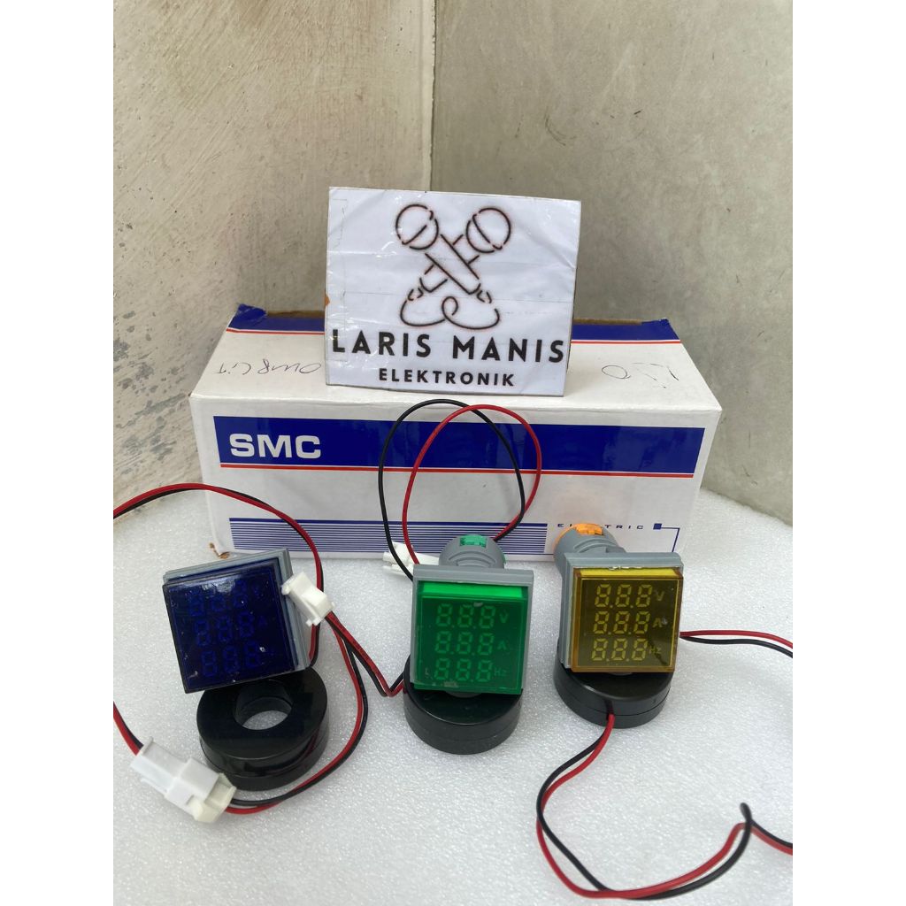 Lampu Pilot Volt Hz Amper Kotak Plus Current CT Amper Volt+HZ+Amper Jadi Satu Indikator Led Digital 