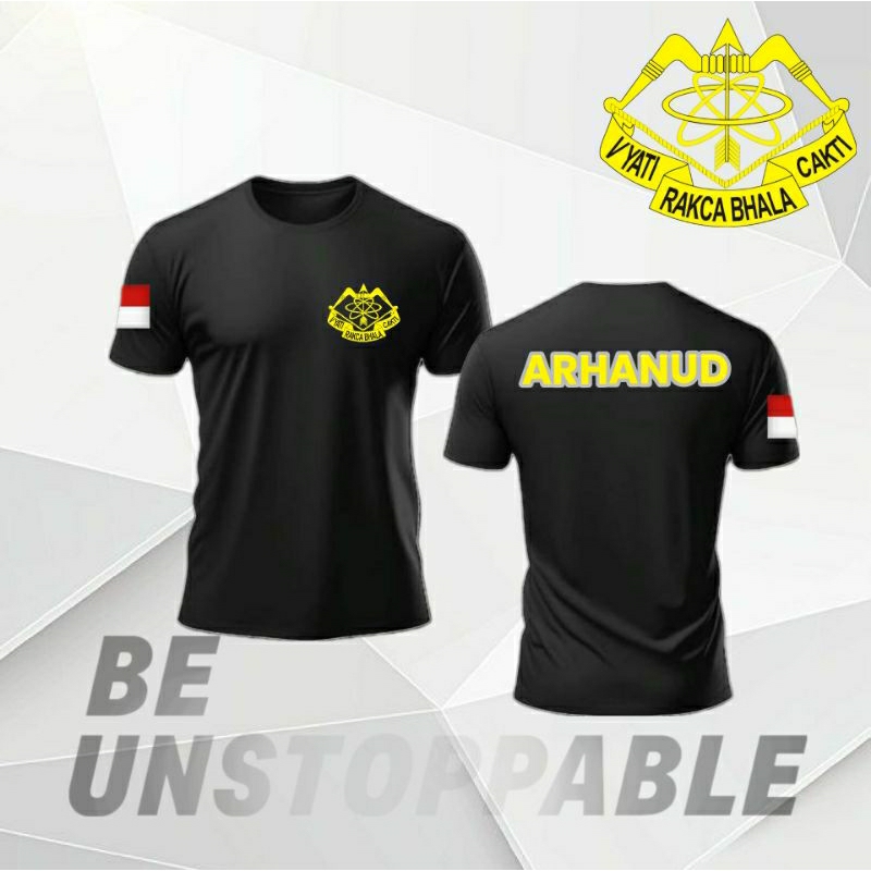 Kaos Arhanud Militan Hijau Dan Hitam