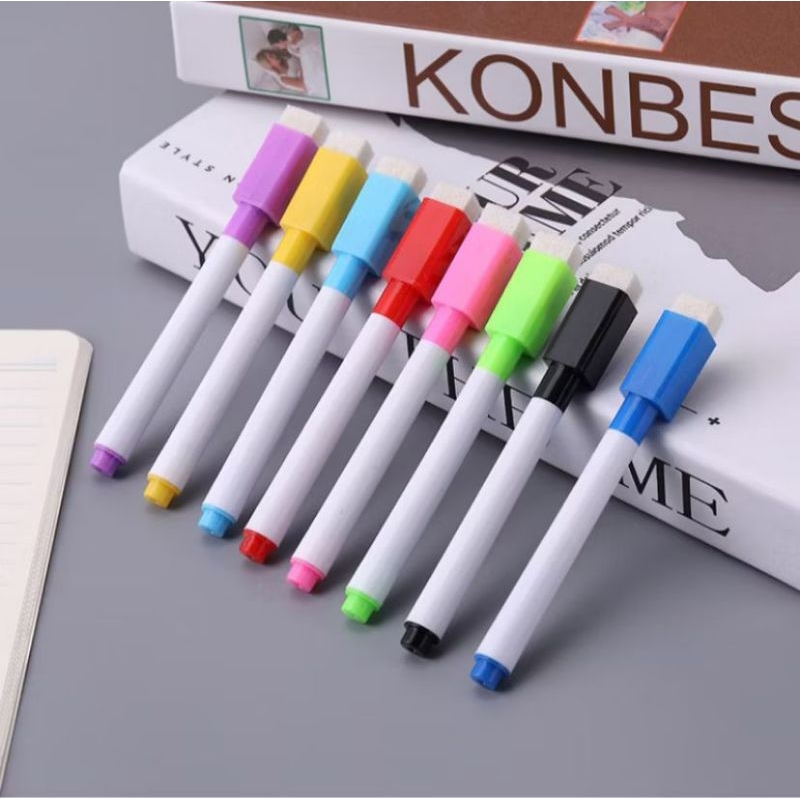 

Spidol Mini Magnet Papan Tulis White Board Dengan Penghapus / Sepidol Warna Warni Wipe And Clean Kecil S001