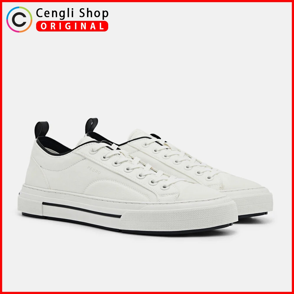 SEPATU PEDRO SNEAKER KASUAL PRIA ORIGINAL SNEAKERS CASUAL KETS BRANDED PUTIH WHITE PM052