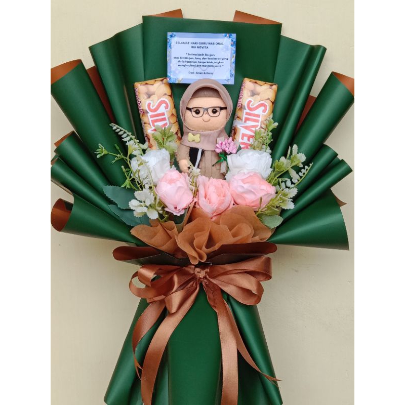 Buket Bunga Boneka Flanel Profesi Buket Hari Guru