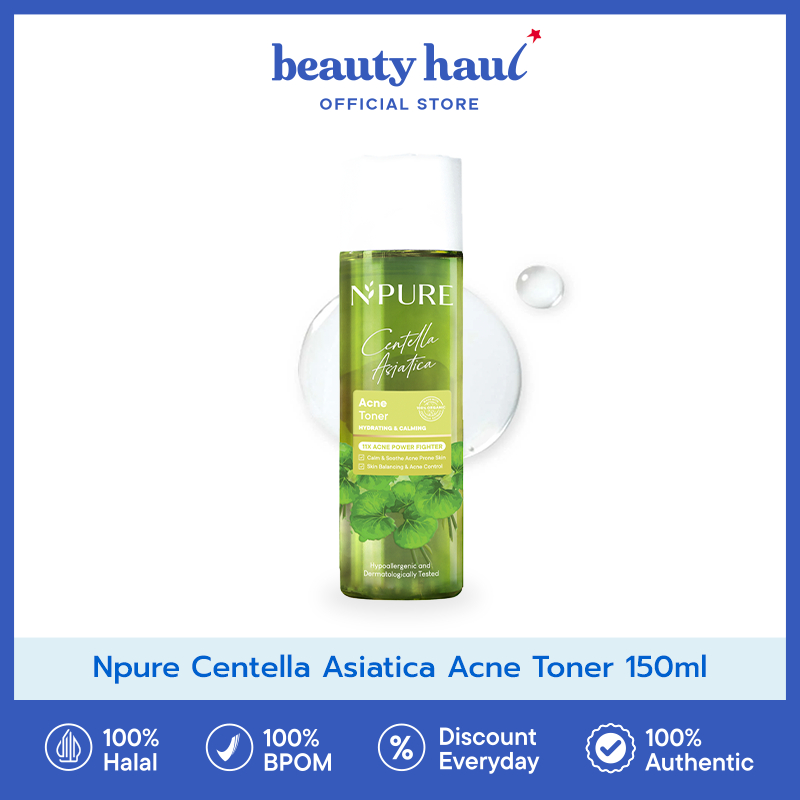 NPURE Centella Asiatica Acne Toner - Toner Untuk Kulit Berjerawat Mengandung Centella Asiatica & Mer