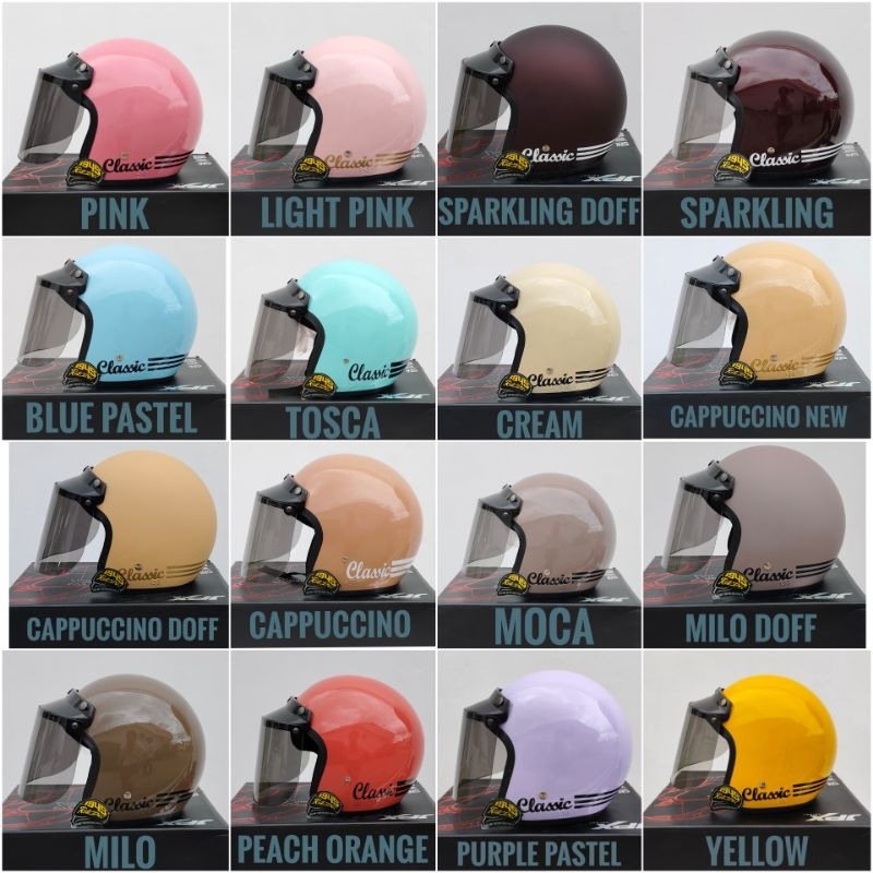 helm bogo classic solid / helm bogo retro / helm bogo classic kaca cembung / helm bogo classic kaca 