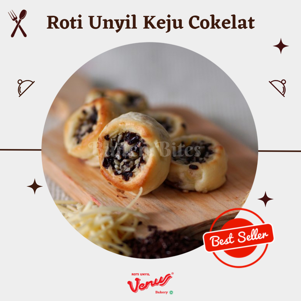 

BuitenBites / Roti unyil venus bogor Keju cokelat BEST SELLER cemilan enak dan murah oleh oleh bogor